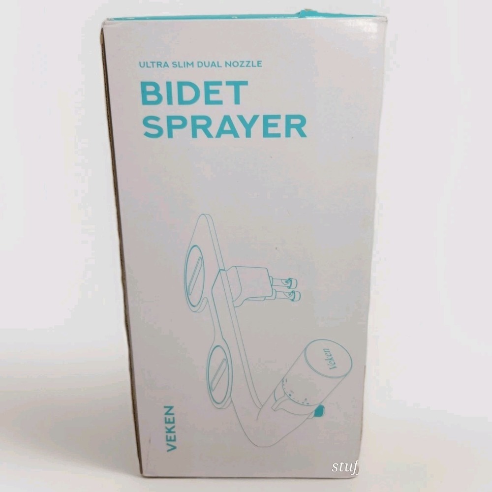 New Veken‎ UltraSlim Silver Dual Nozzle Bidet Sprayer Easy Install Brass Inlet